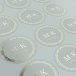 Wedding Stickers with Luxury Golden Frame and Monograms - XOXOKristen