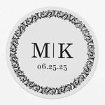 Wedding Stickers with Luxury Golden Frame and Monograms - XOXOKristen