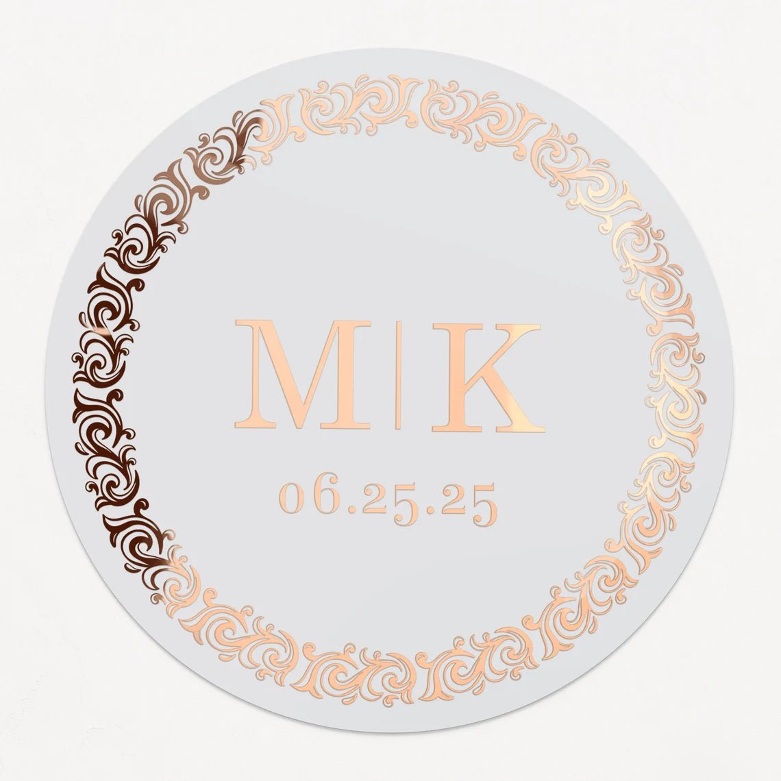 Wedding Stickers with Luxury Golden Frame and Monograms - XOXOKristen
