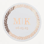 Wedding Stickers with Luxury Golden Frame and Monograms - XOXOKristen