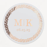 Wedding Stickers with Luxury Golden Frame and Monograms - XOXOKristen