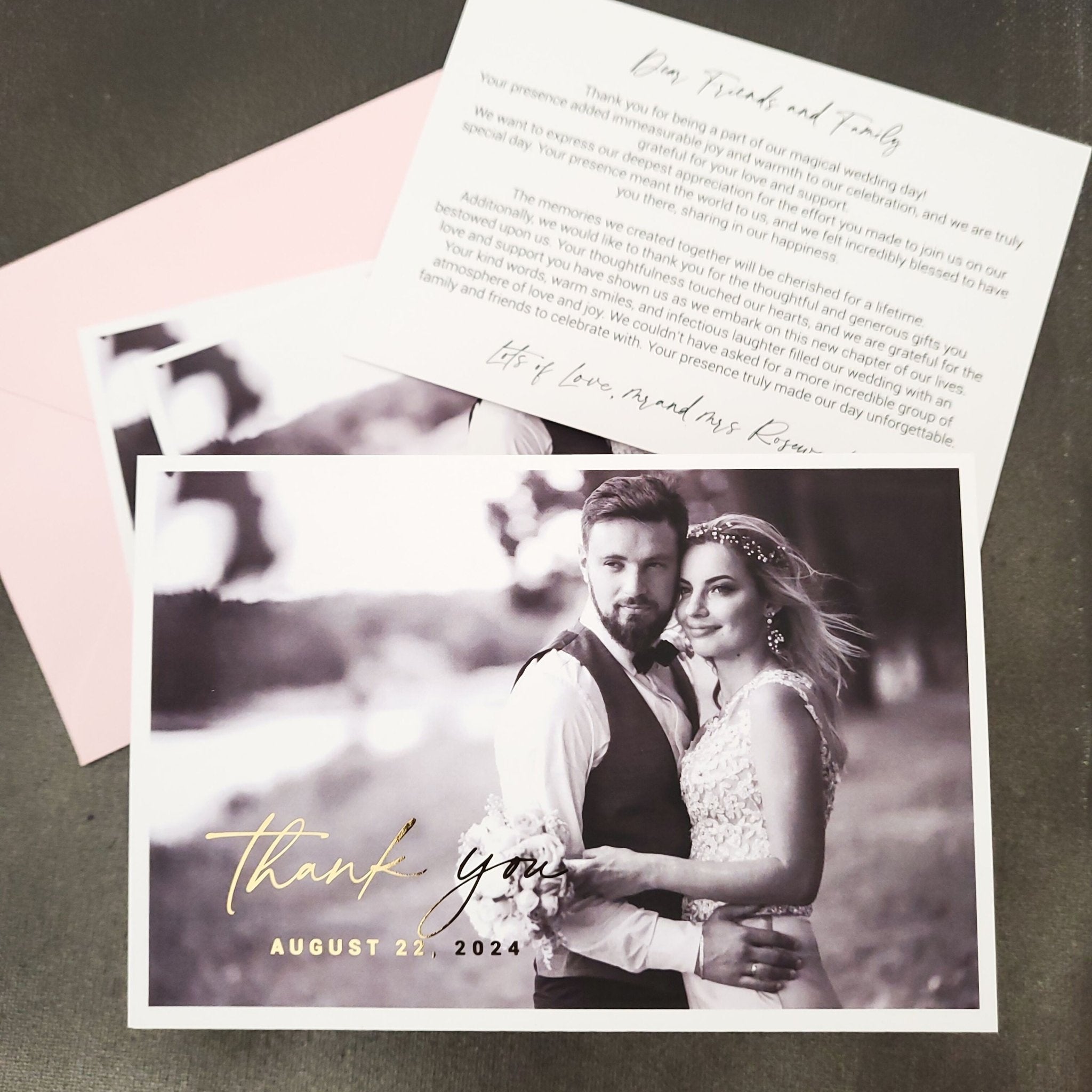 Wedding Thank you card with Custom Photo - XOXOKristen