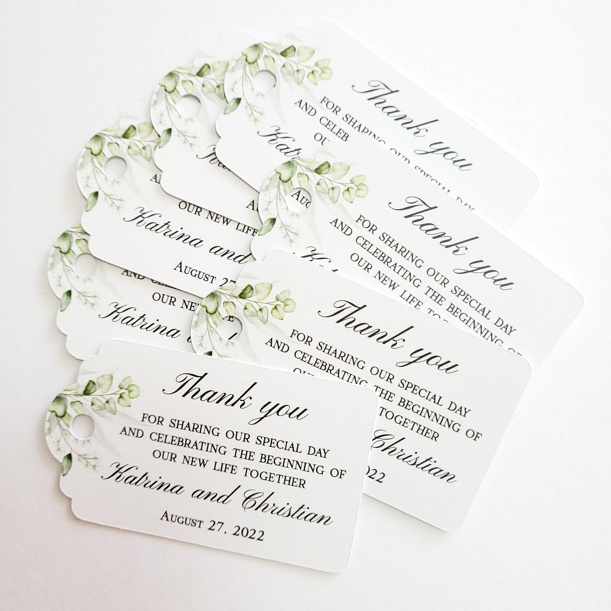 wedding thank you favor tags with names and date -  XOXOKristen 
