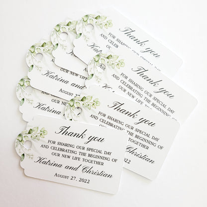 wedding thank you favor tags with names and date -  XOXOKristen 