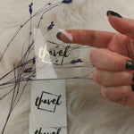 Custom logo printed on transparent labels -  XOXOKristen