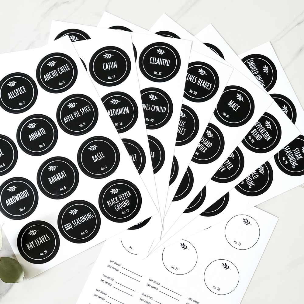 Set of Spice Jar Labels