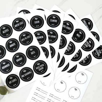 Set of Spice Jar Labels
