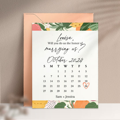 personalized will you be our officiant calendar proposal card - XOXOKristen