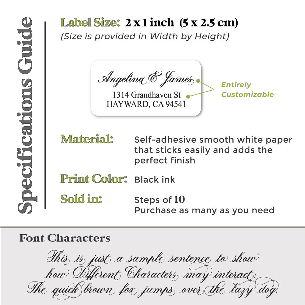 elegant wedding return address label stickers with calligraphy font - XOXOKristen