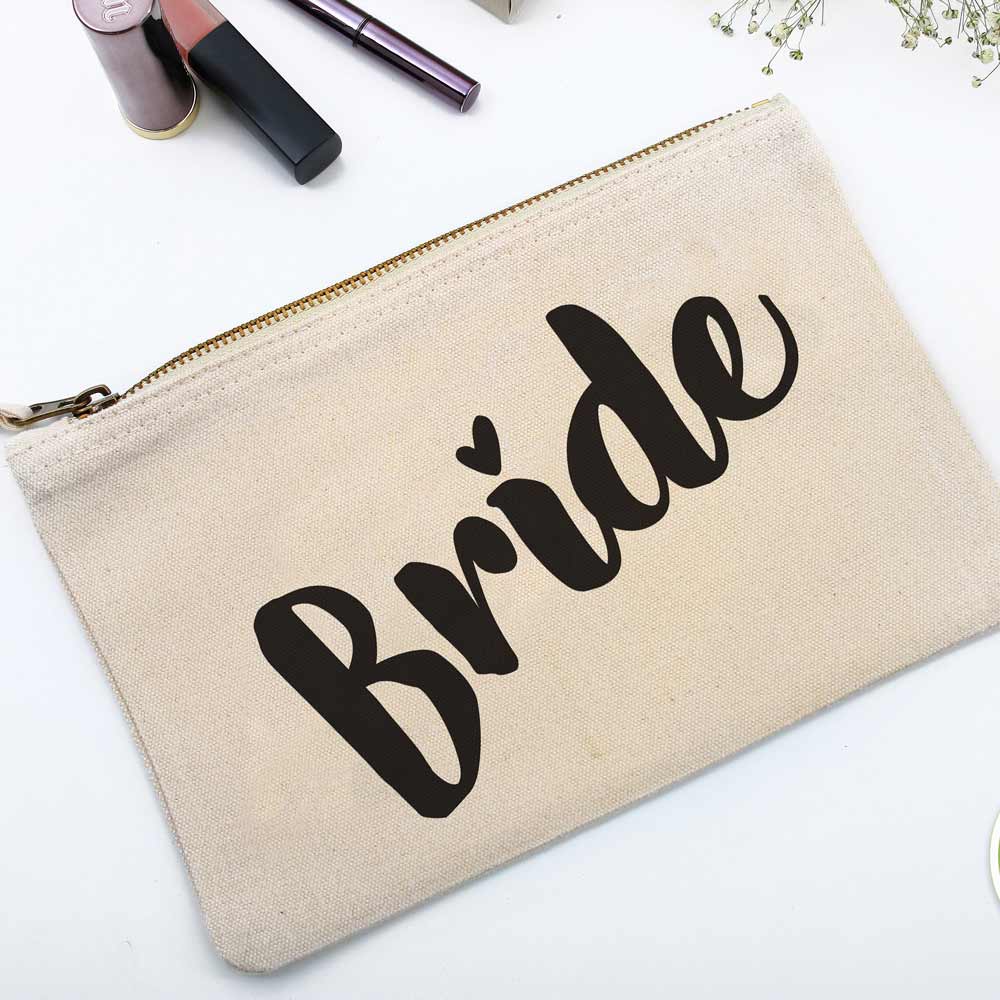 Makeup bag for bridesmaid, maid of honor, matron of honor or other custom wedding role – XOXOKristen 