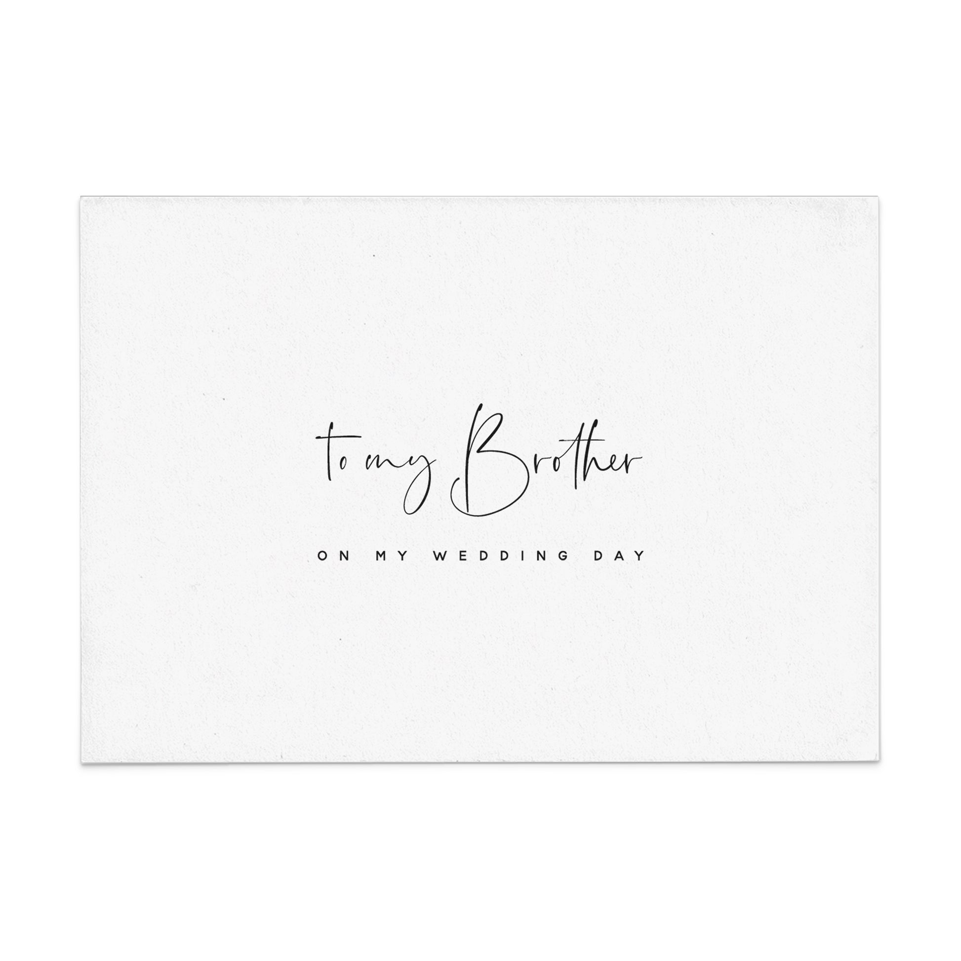 to my brother on my wedding day card