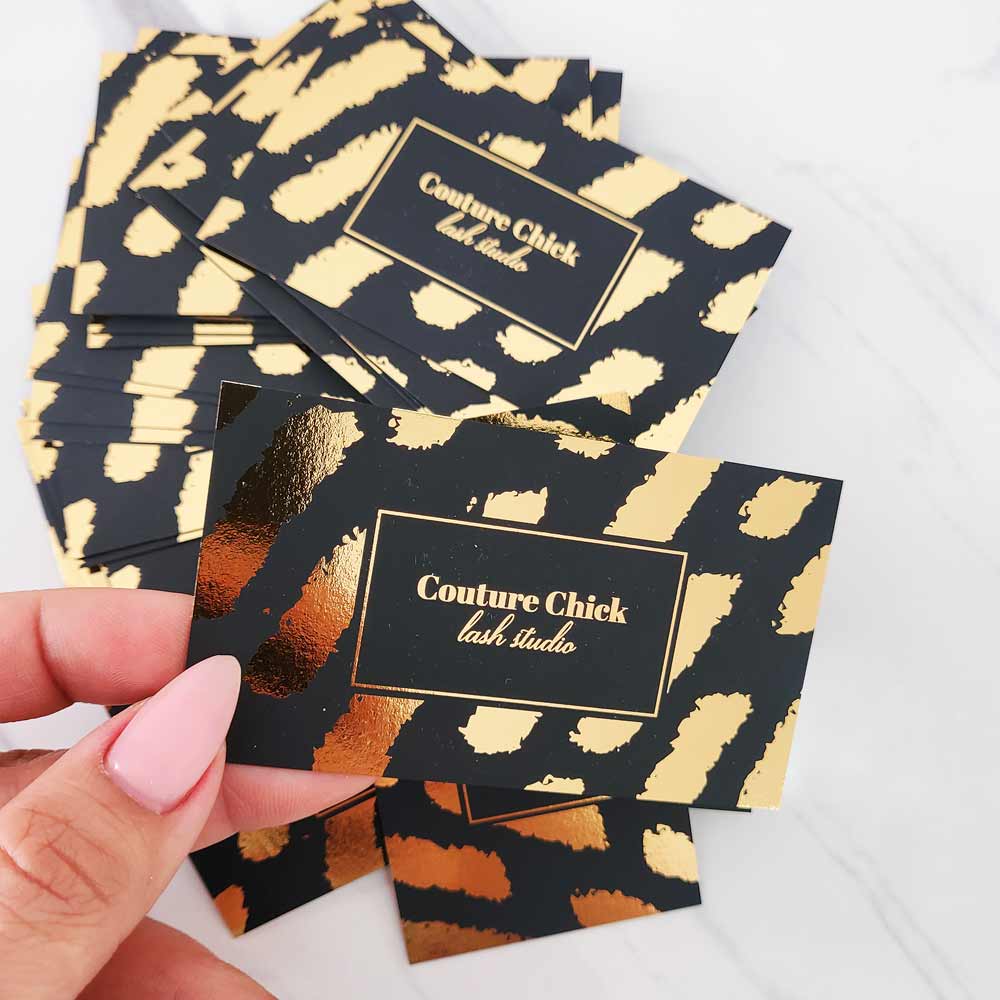 Stylish and elegant black and gold professional looking business cards - XOXOKristen