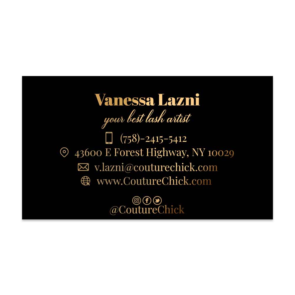 Stylish and elegant black and gold professional looking business cards - XOXOKristen