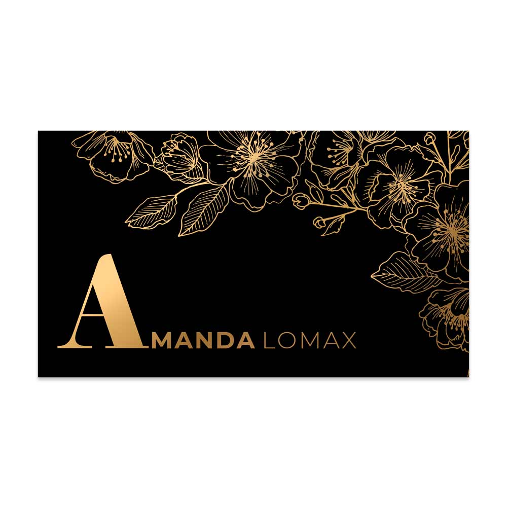 Luxurious floral business card with foiled printing -  XOXOKristen