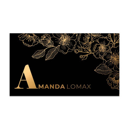 Luxurious floral business card with foiled printing -  XOXOKristen