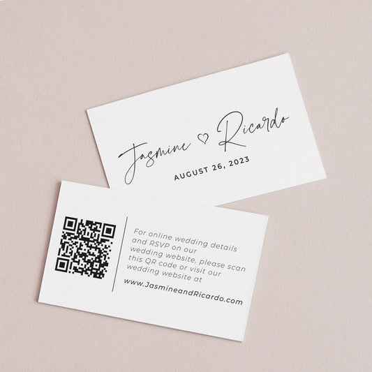 elegant wedding website cards with qr code - XOXOKristen