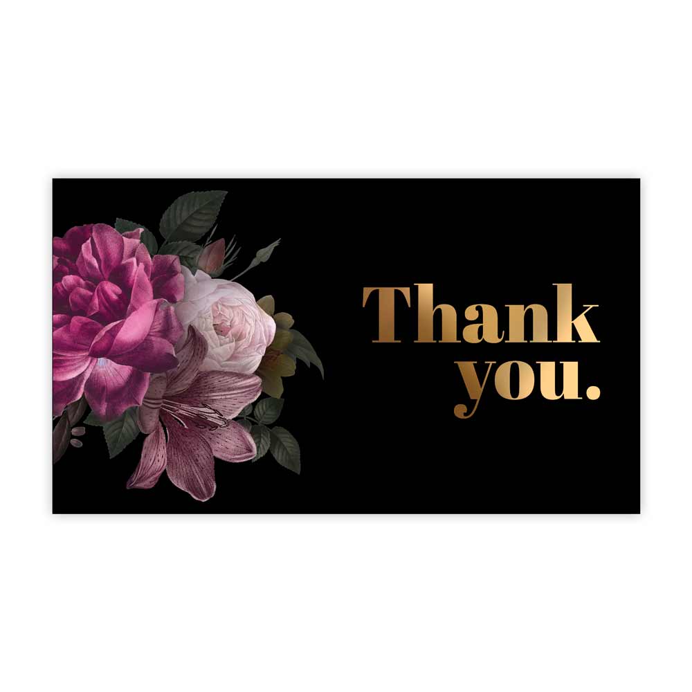 Floral thank you business card with ready-made template - XOXOKristen