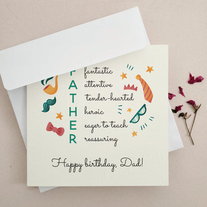 colorful happy birthday card for father - XOXOKristen