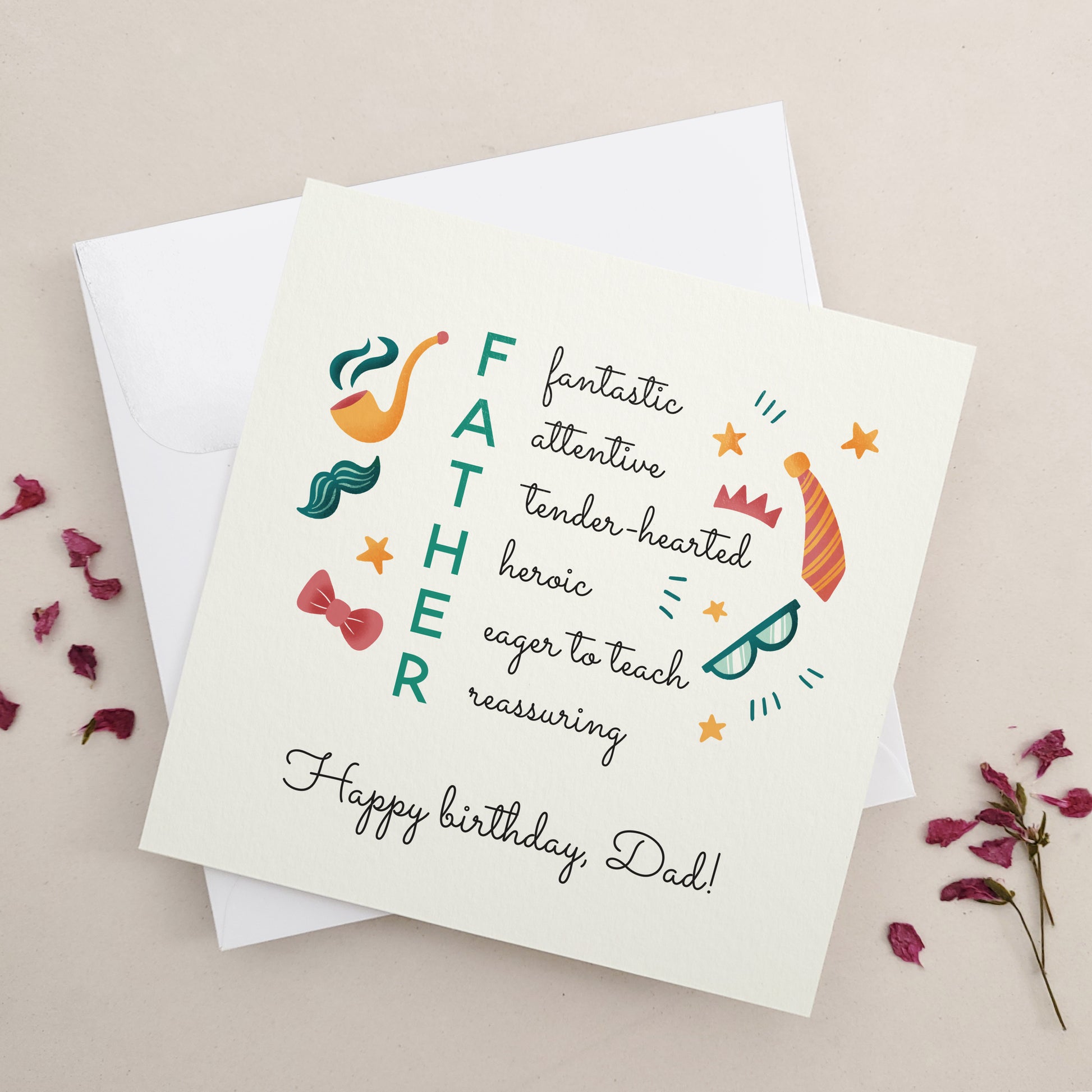 colorful happy birthday card for father - XOXOKristen