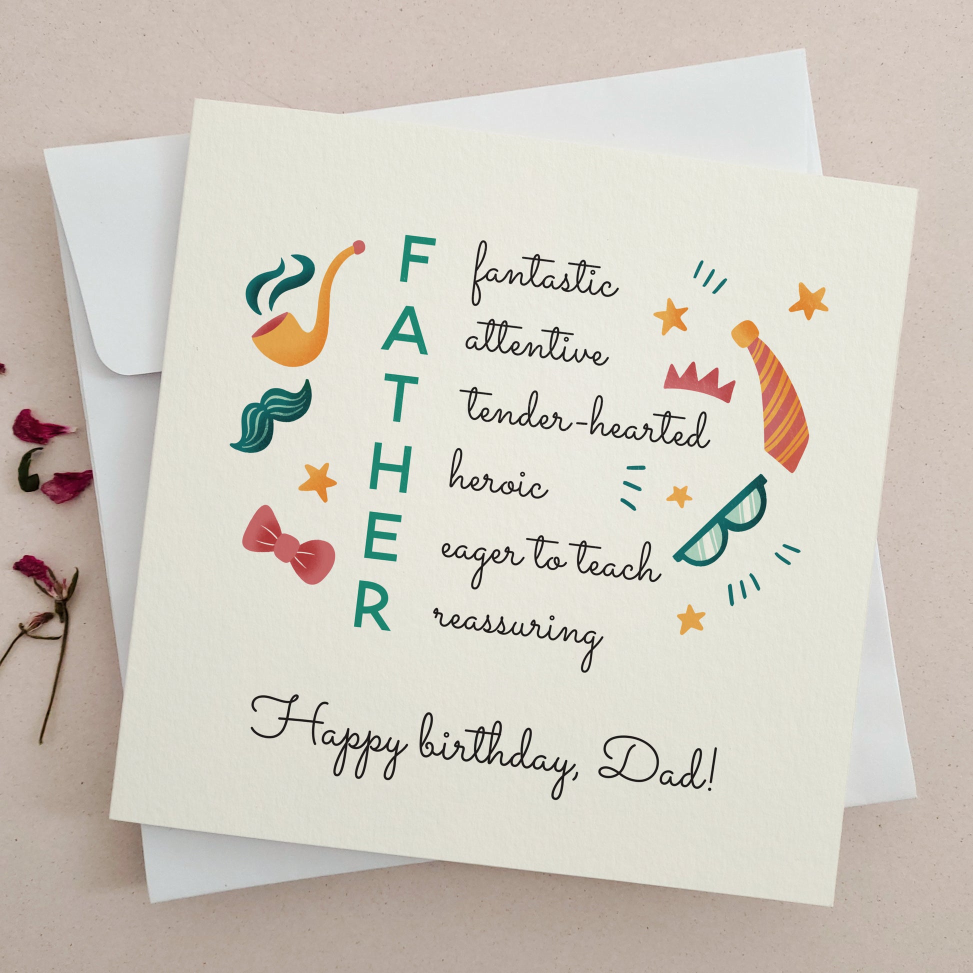colorful happy birthday card for father - XOXOKristen