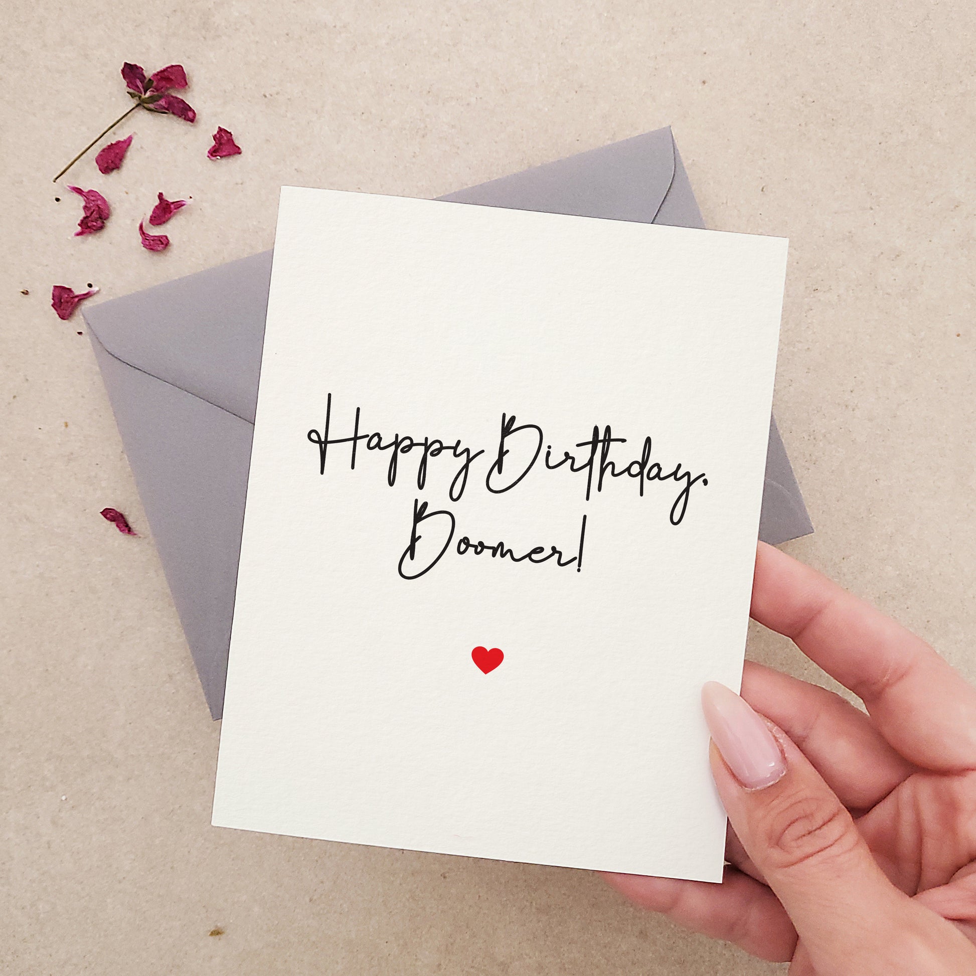 happy birthday boomer greeting card - XOXOKristen