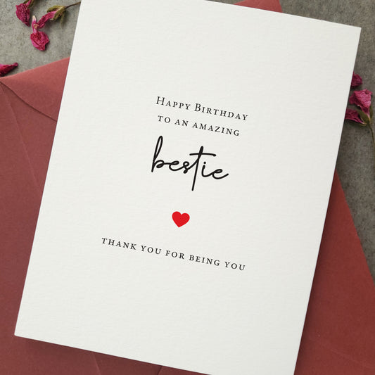 happy birthday to an amazing bestie greeting card - XOXOKristen