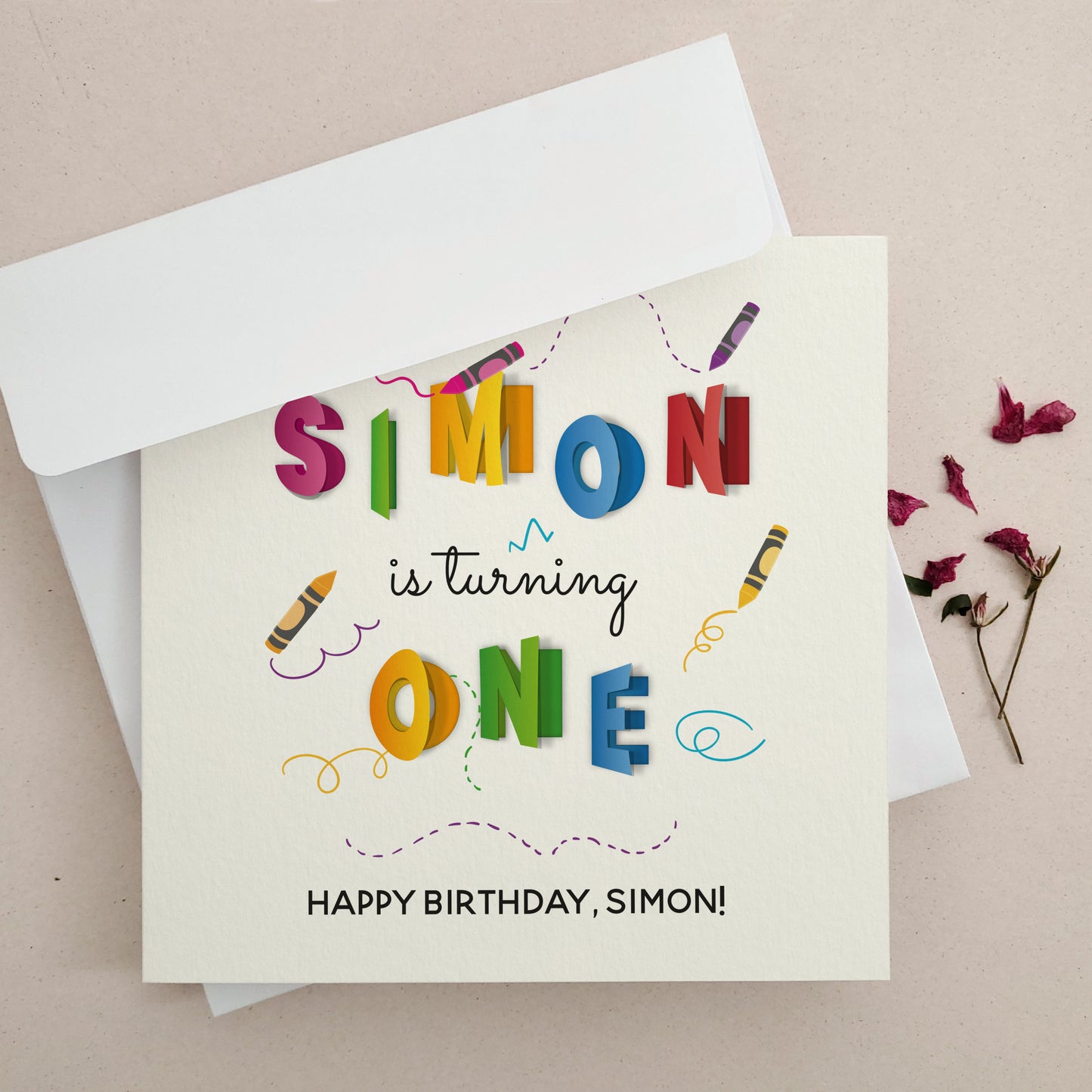 colorful first birthday greeting cards - XOXOKristen