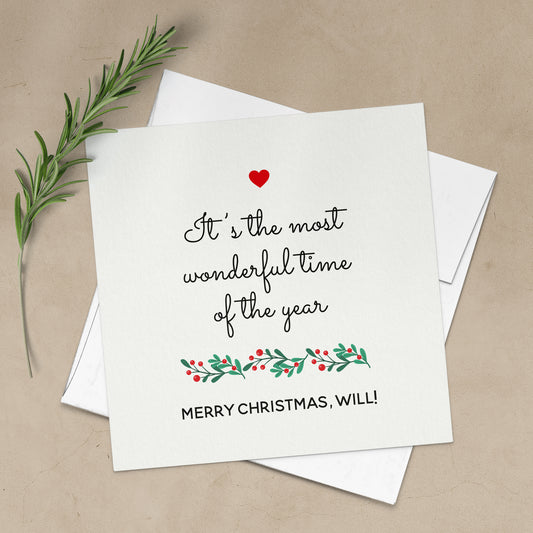 it's the most wonderful time of the year personalized merry christmas card - XOXOKristen