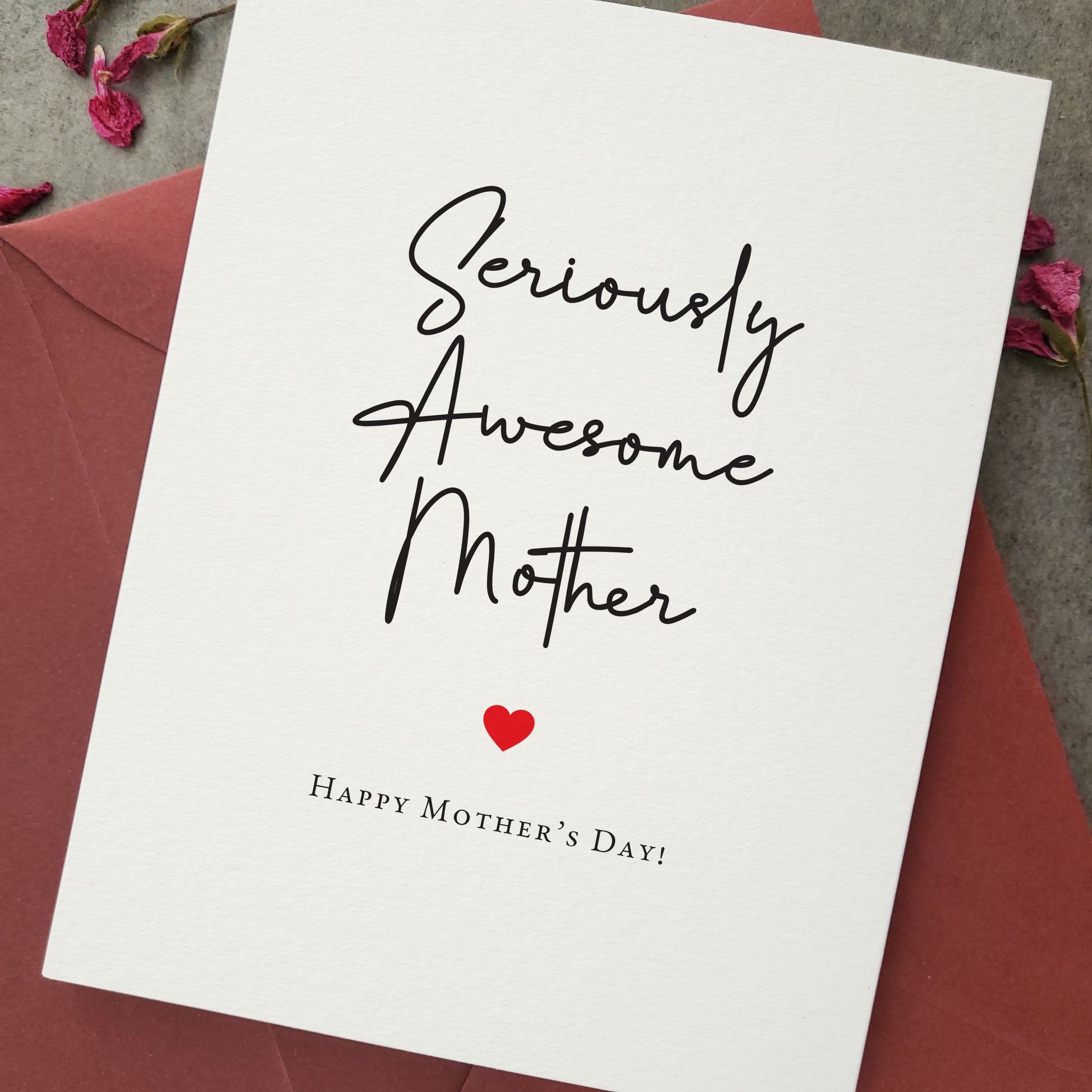 cute happy mothers day card with personalized message inside - XOXOKristen
