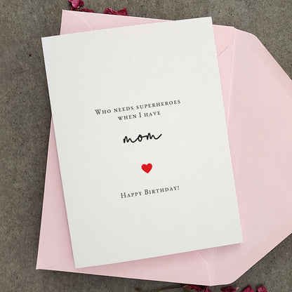 amazing superhero mom birthday card - XOXOKristen
