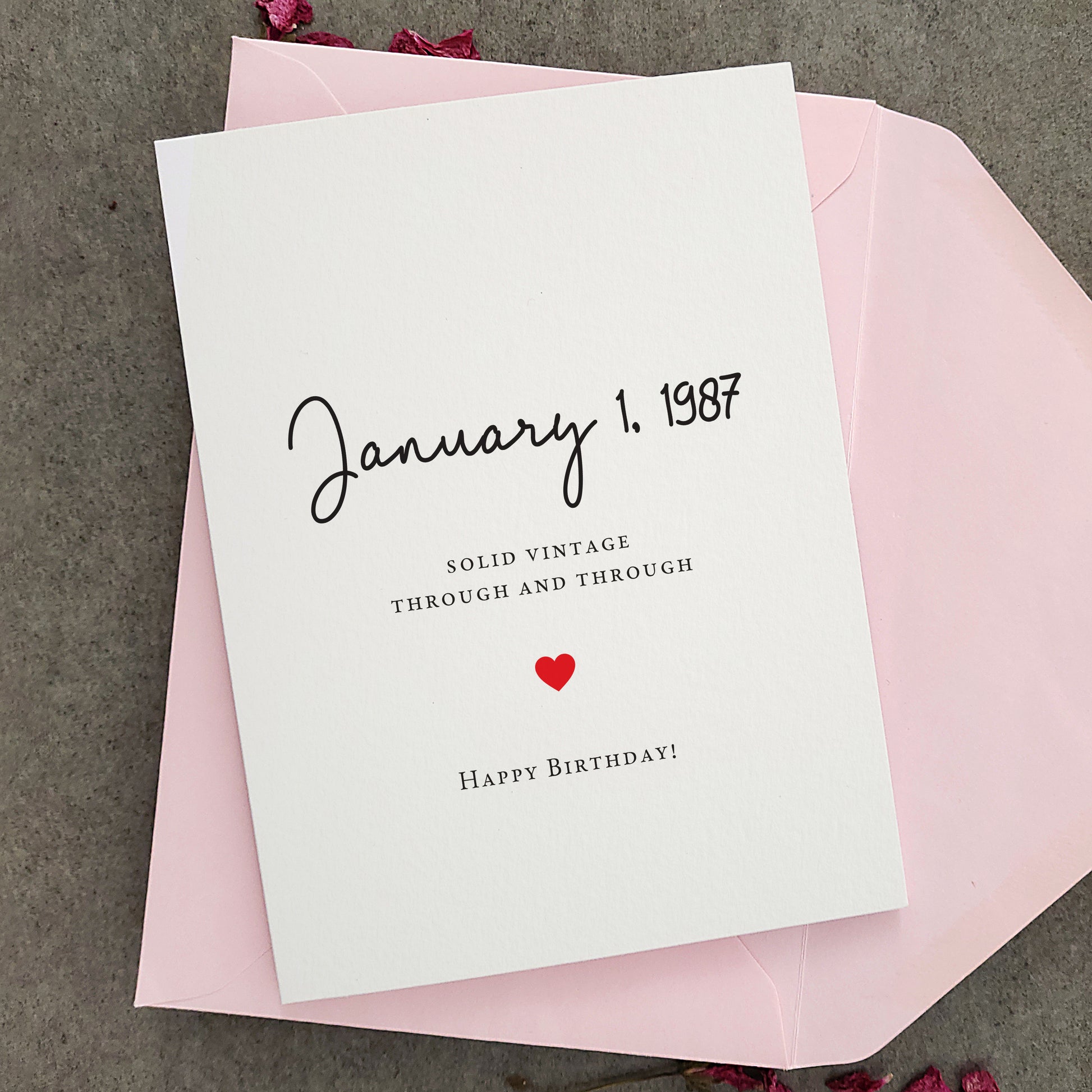 personalized funny happy birthday card with date of birth - XOXOKristen