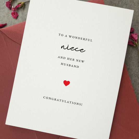 to my niece and her husband on their wedding day card - XOXOKristen