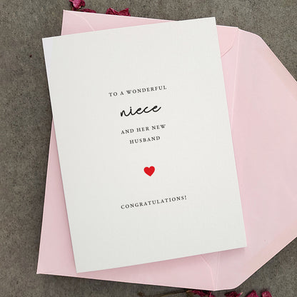 to my niece and her husband on their wedding day card - XOXOKristen