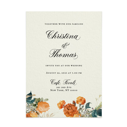 wedding invitation suite with vintage boho floral design - XOXOKristen