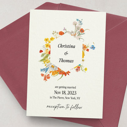 wedding invitation suite in spring floral design -  XOXOKristen