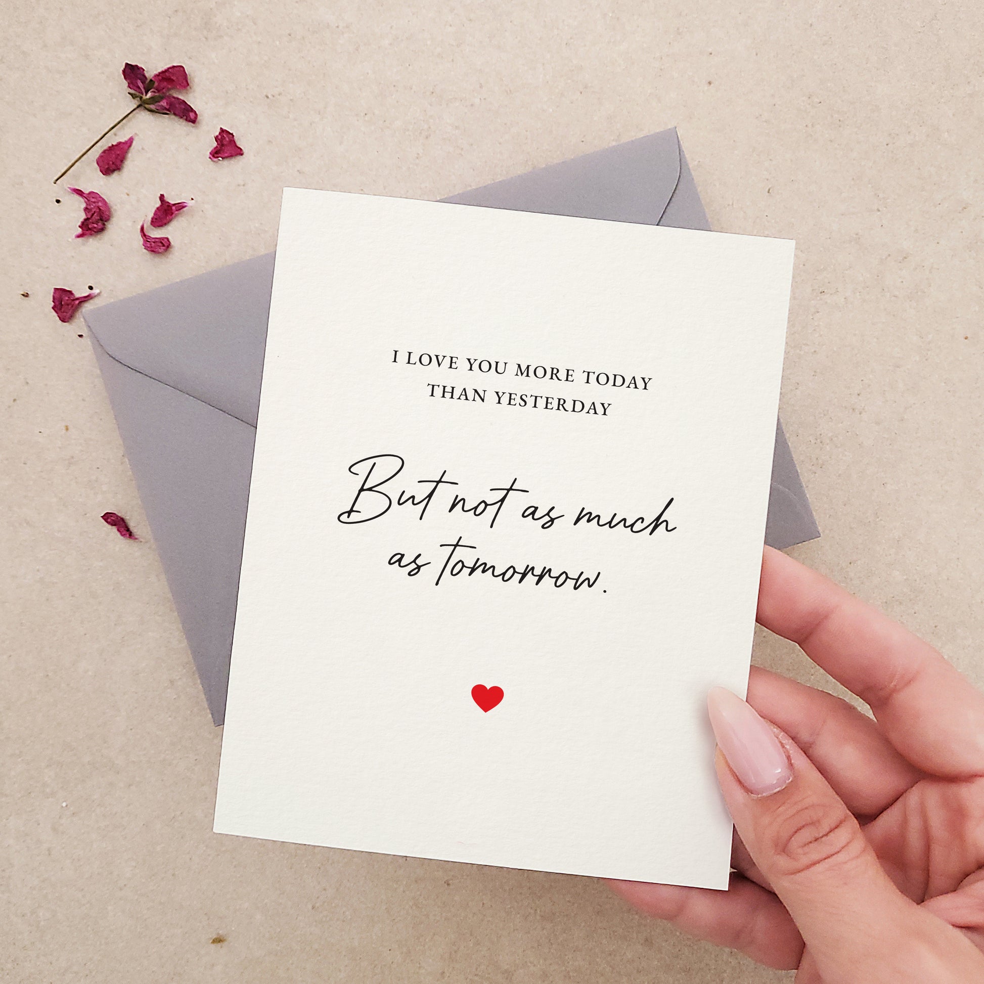 I Love you More Today Than Yesterday Anniversary Card - XOXOKristen