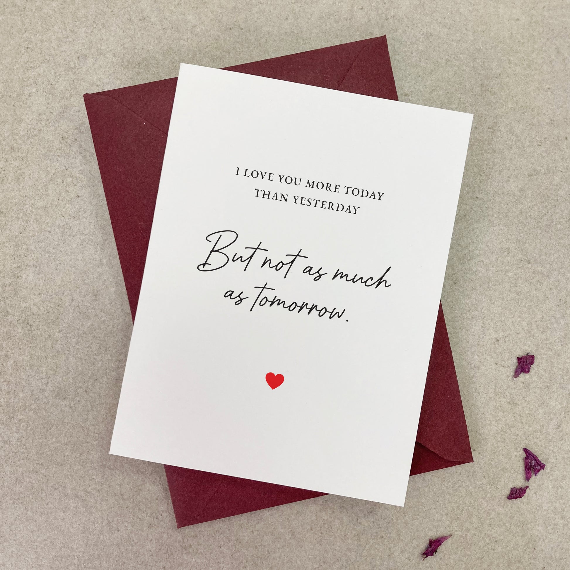 I Love you More Today Than Yesterday Anniversary Card - XOXOKristen
