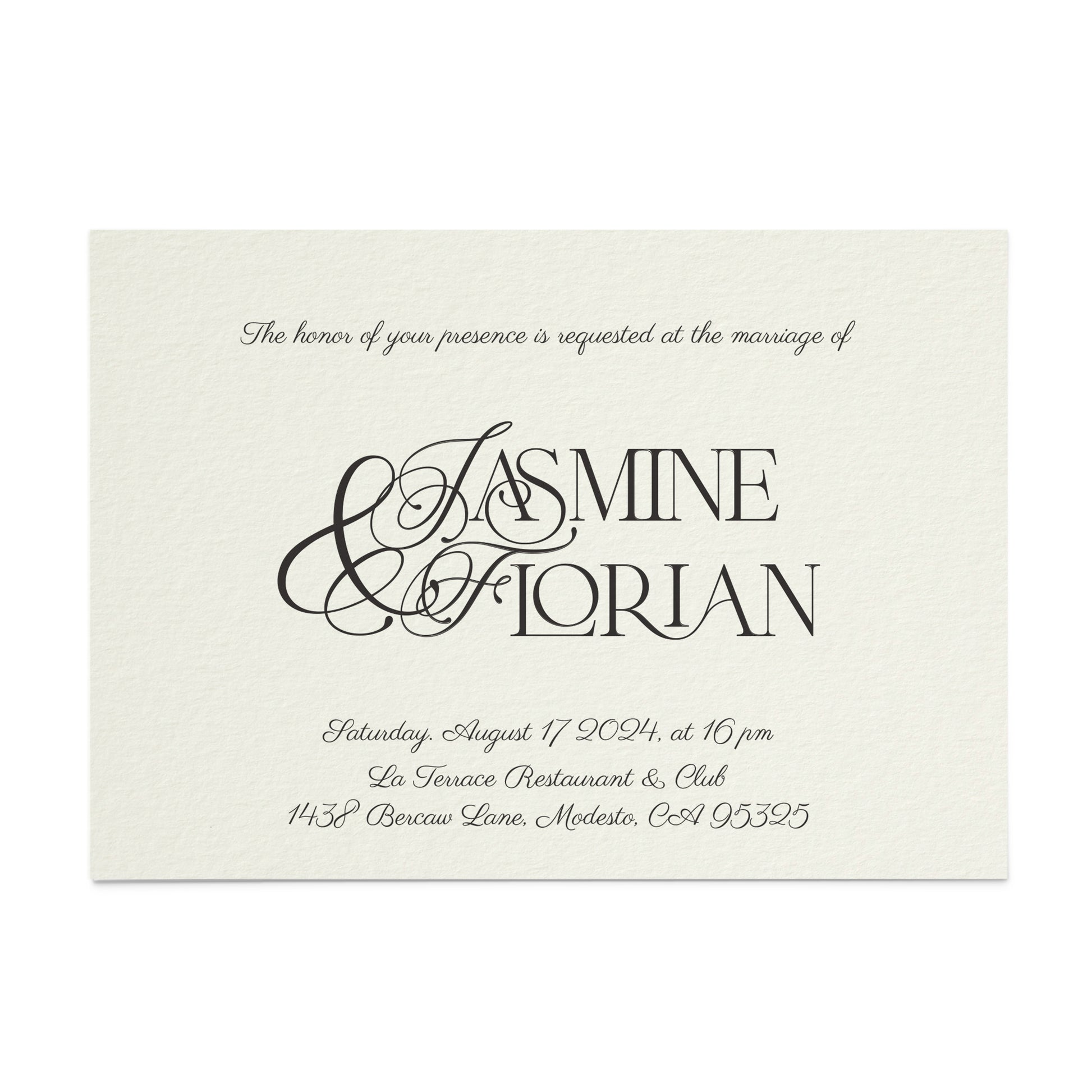 elegant wedding invitations with calligraphy font - XOXOKristen