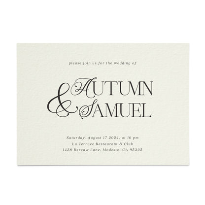 simple wedding invitation with calligraphy font -  XOXOKristen