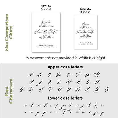 modern wedding save the date cards with elegant calligraphy font - XOXOKristen