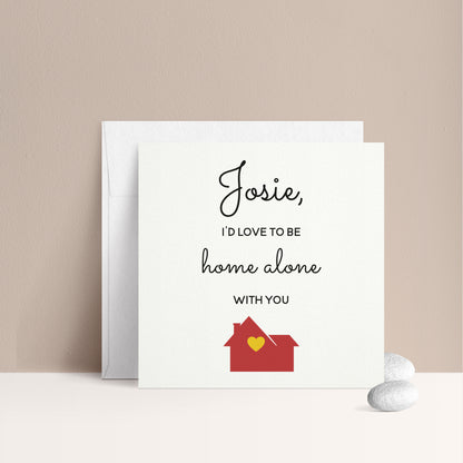 personalized merry christmas card with festive home alone with you design - XOXOKristen