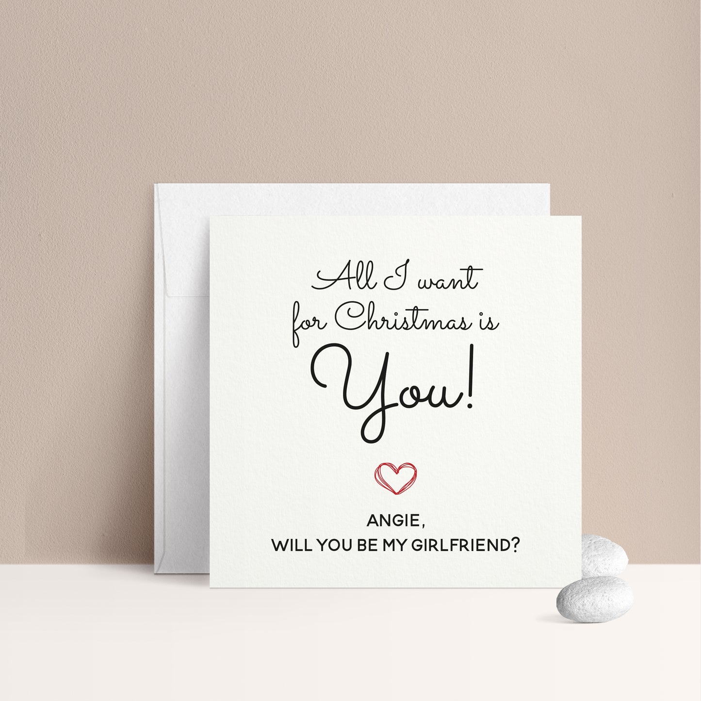 all I want for christmas is you girlfriend proposal card - XOXOKristen