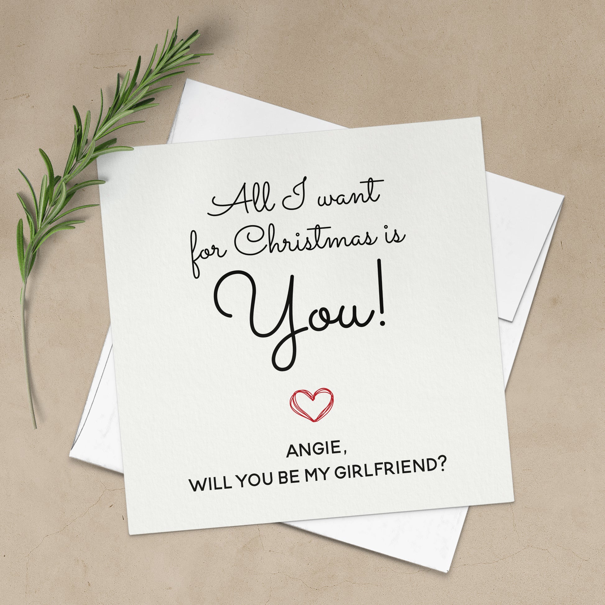 all I want for christmas is you girlfriend proposal card - XOXOKristen