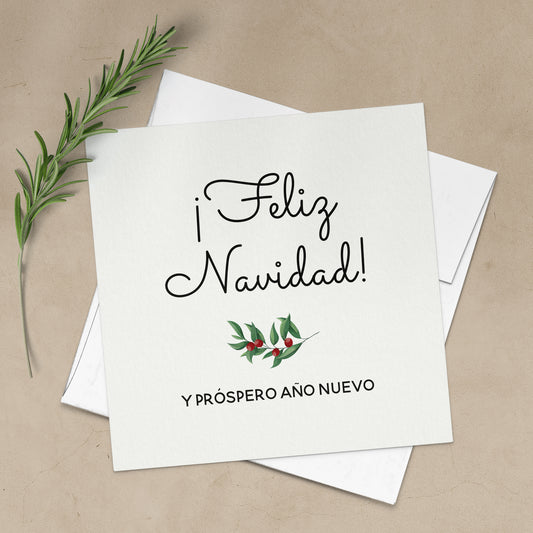 feliz navidad y prospero ano nuevo christmas card  - XOXOKristen