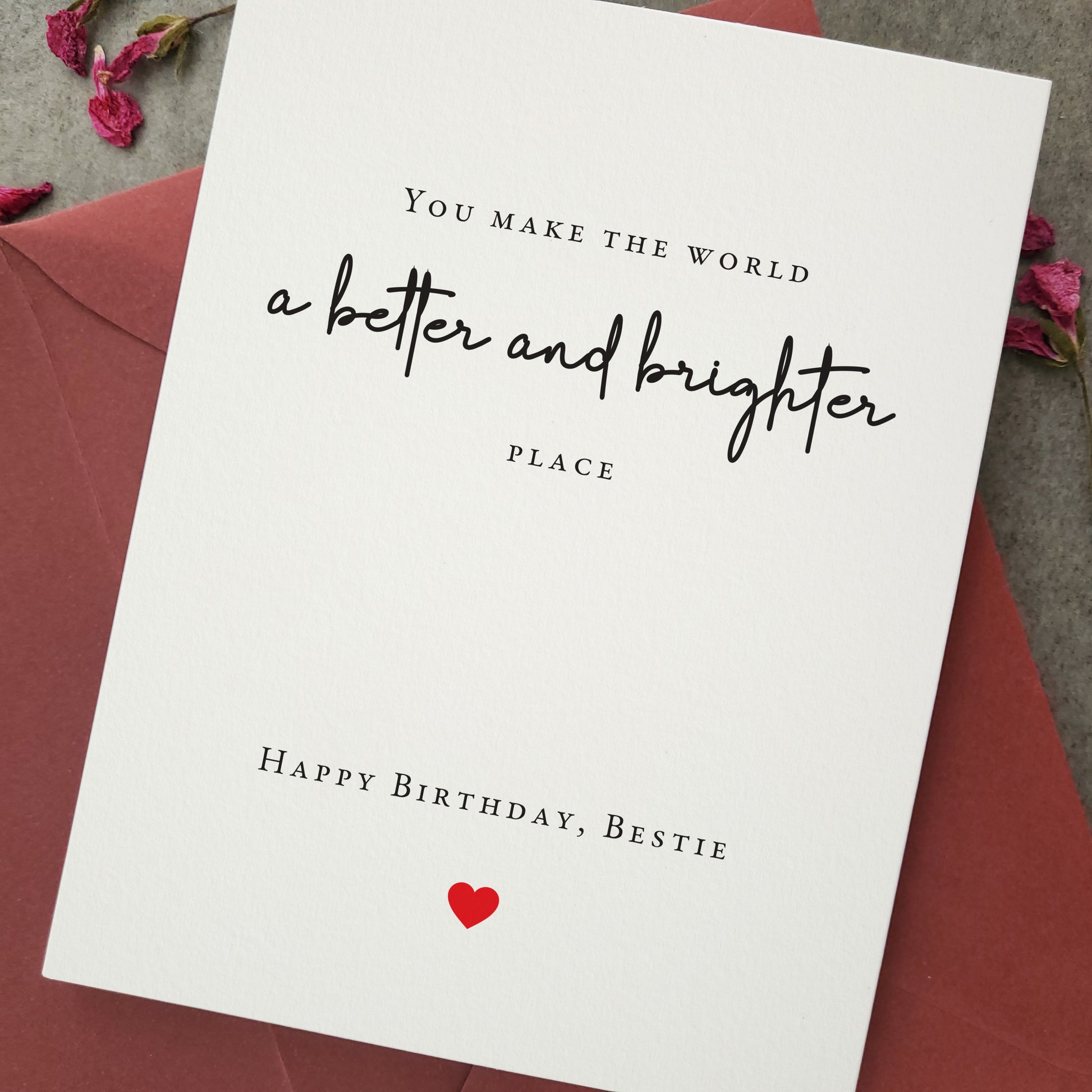 you make the world a better place birthday card for bestie - XOXOKristen