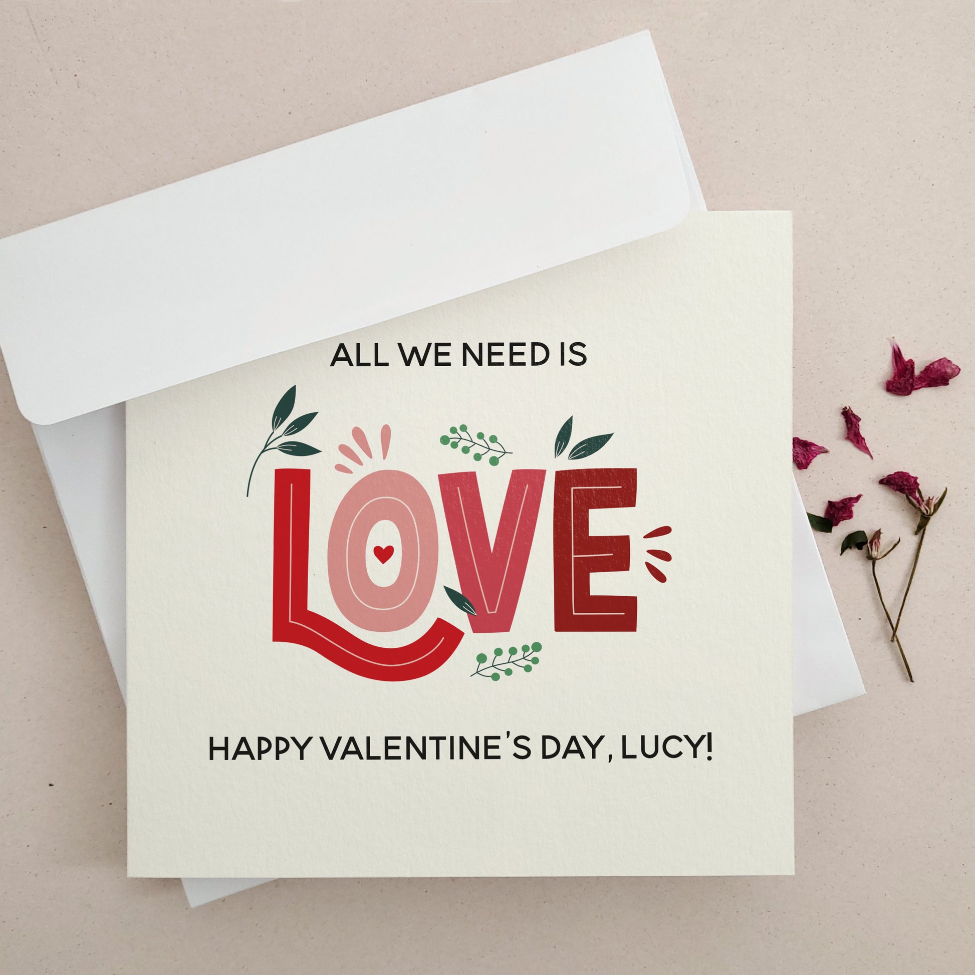 all we need is love valentines day card - XOXOKristen