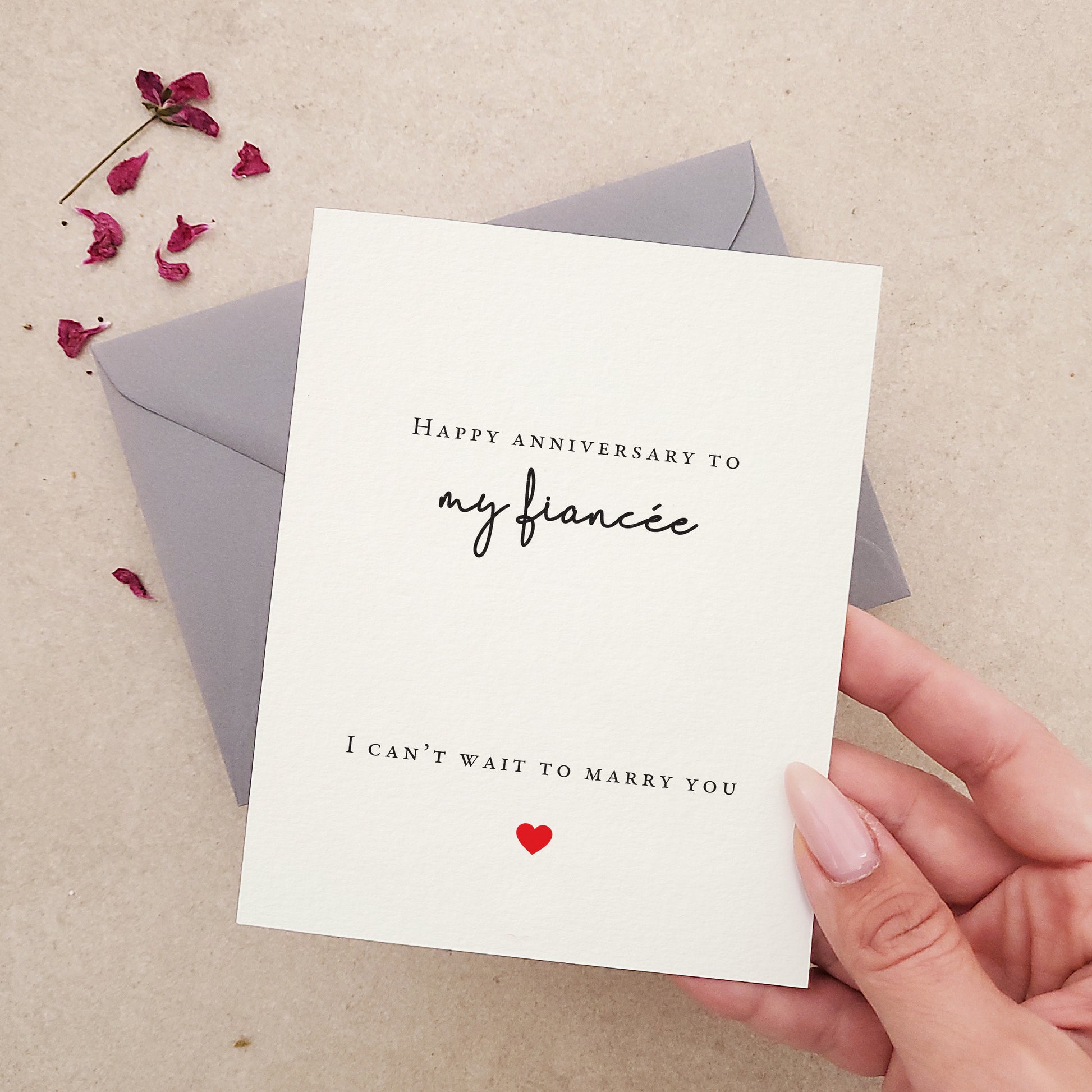 happy anniversary to my fiance card - XOXOKristen