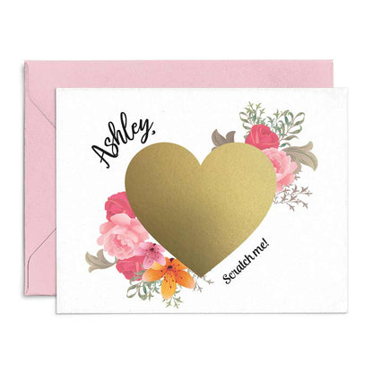 Pink Floral Will You Be My Bridesmaid Personalized Proposal Scratch Off Card - XOXOKristen