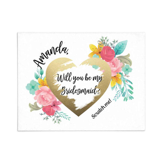  Turquoise Bouquet Will you be my Bridesmaid Proposal Scratch off card - XOXOKristen