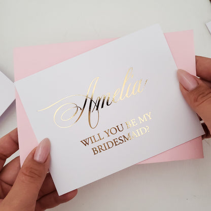 gold foiled will you be my bridesmaid proposal card -  XOXOKristen